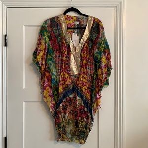 NWT!! Multi colored kaftan cover up size xs.